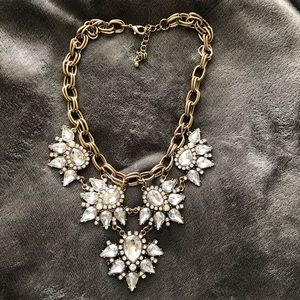 Crystal rhinestone chain statement necklace